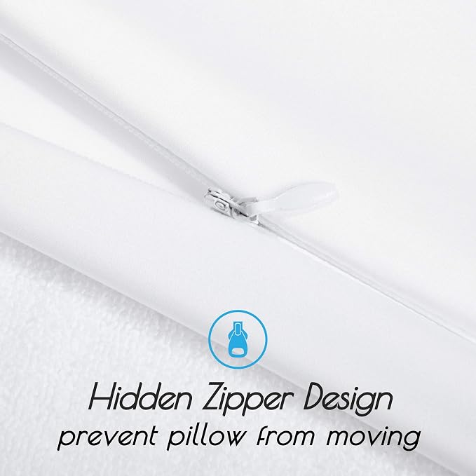100% Mulberry Silk Pillowcase 2 Pack for Hair and Skin,with Hidden Zipper,Both Sides 19 Momme 600 Thread Count Natural Silk Pillow Cover,Soft Breathable Smooth (White, Queen 20''x30'')