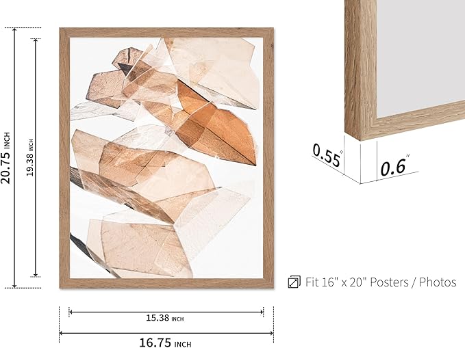Monem Art Earthy Origami Paper Photography Print - Neutral Abstract Shapes Art Poster - Wall Decor for Living Room, Bedroom or Office - 16x20 Beige Framed Wall Art by Renee Stramel