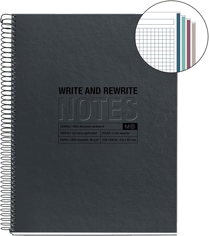 MIQUELRIUS Notebook Grid A4 Black