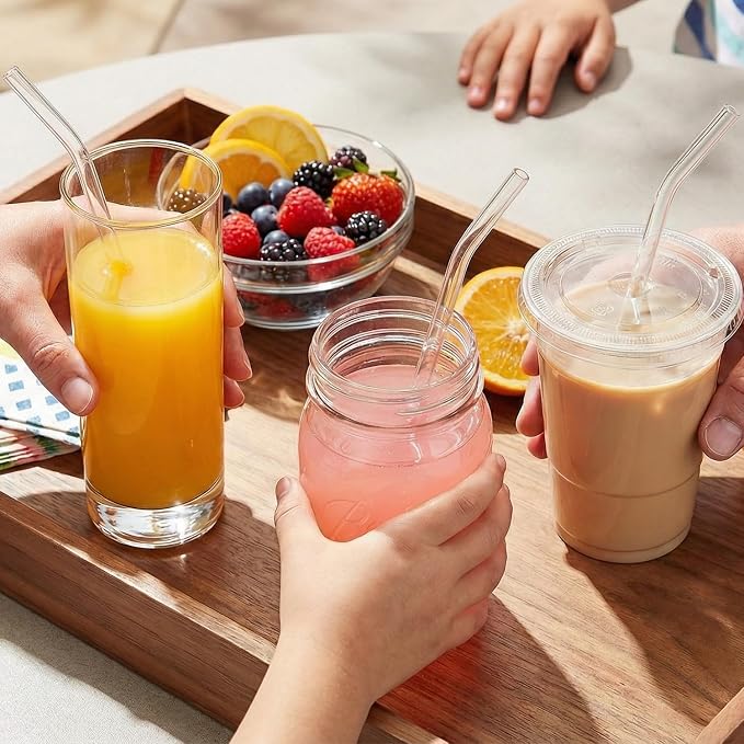 6-Pack Replacement Clear Straws for Stanley 30oz 40oz Tumbler, Plastic Reusable Straws for Yeti 30oz 40 oz Tumbler, Food Grade Tritan Straw for Mason Jar 16oz Venti Cup
