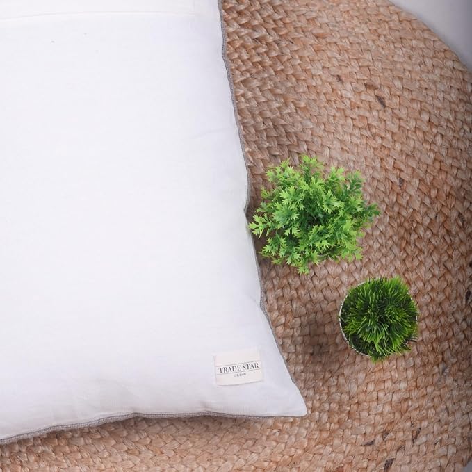 Trade Star 100% Cotton Mudcloth Pillow Cover Handloomed Spring Breathable Pillow Case Luxurious Rustic Rectangle Modern Framhouse Lumbar Bed Cushion Case (Grey Snow 14X22 INCHES)