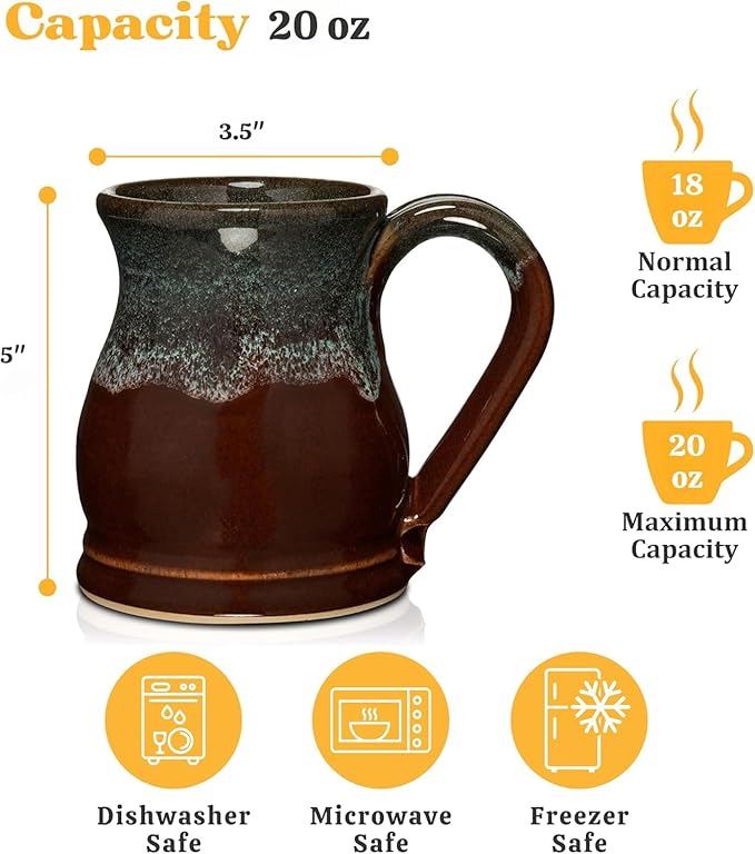 20oz Potbelly Coffee Mug Handmade in the USA (Vanilla)
