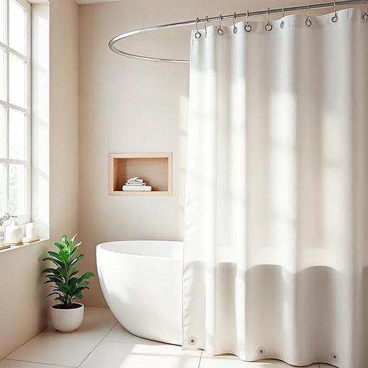 ZENO Frosted Shower Curtain Liner – 72" x 72" Premium PEVA Liner with Rustproof Grommets & 3 Magnets – Waterproof, Lightweight Bathroom Shower Curtain Set