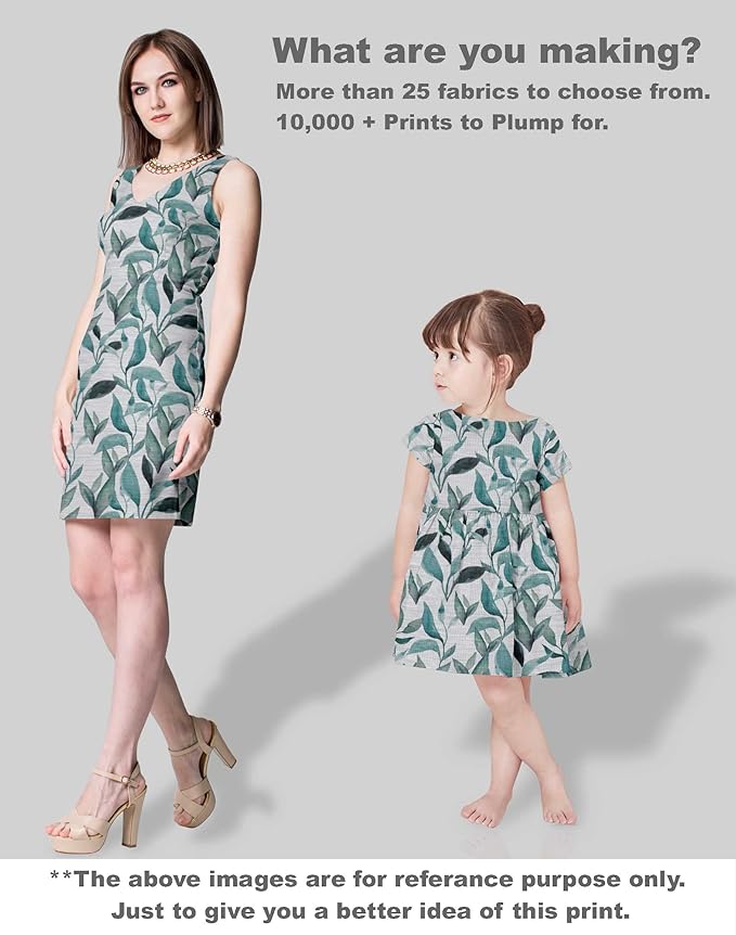 Soimoi Luxurious 58" Wide Green - Leaves Printed, Cotton Jersey Fabric - Perfect Material for Clothing, Home Decor, Craft Projects, 1 Yard