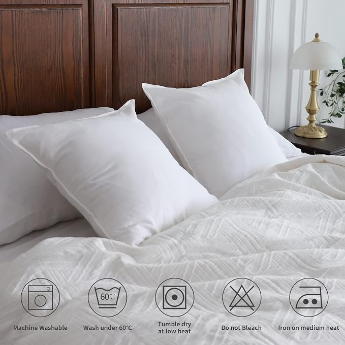 Simple&Opulence Linen Throw Pillow Covers 18x18 Inch Set of 2 Flax Cotton Blend Solid Color Decorative Square Cushion Cover for Couch Sofa Office Soft Breathable Farmhouse - White