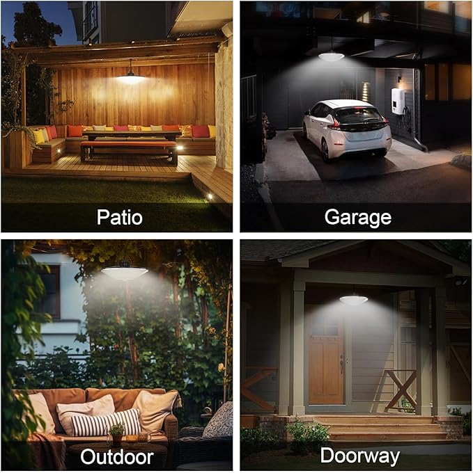 Solar Shed Light 198LED 1200LM Solar Powered Motion Sensor Light, 5 Modes Remote Control, IP65 Waterproof Solar Hanging Barn Light with 16.5ft Cable for Indoor Outdoor Home Gazebo Shop Chicken Coop