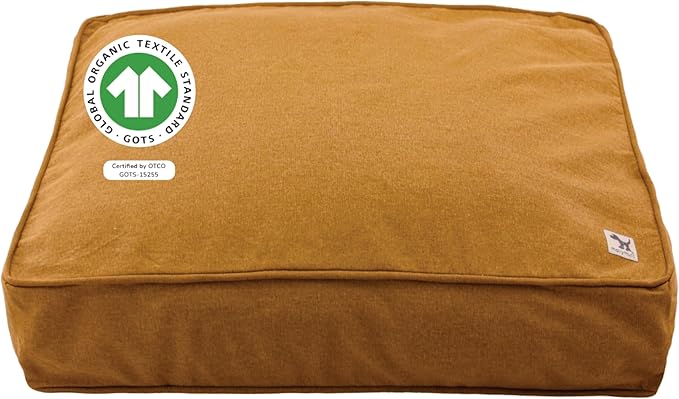 Molly Mutt Fast Car Dog Bed Duvet Cover, GOTS-Certified 100% Cotton Canvas Cover for Dog, Puppy, or Cat Bed, Durable, Washable, and Free of Harmful Chemicals, Medium/Large, 27"x36"x5", Mustard Yellow