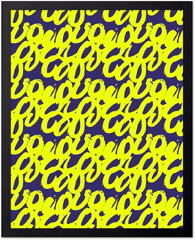 Monem Art Neon Script Pattern Print - Modern Graffiti Typography Poster - Wall Decor for Living Room, Bedroom or Office - 30x40 Unframed Wall Art by Rs Lab Studio
