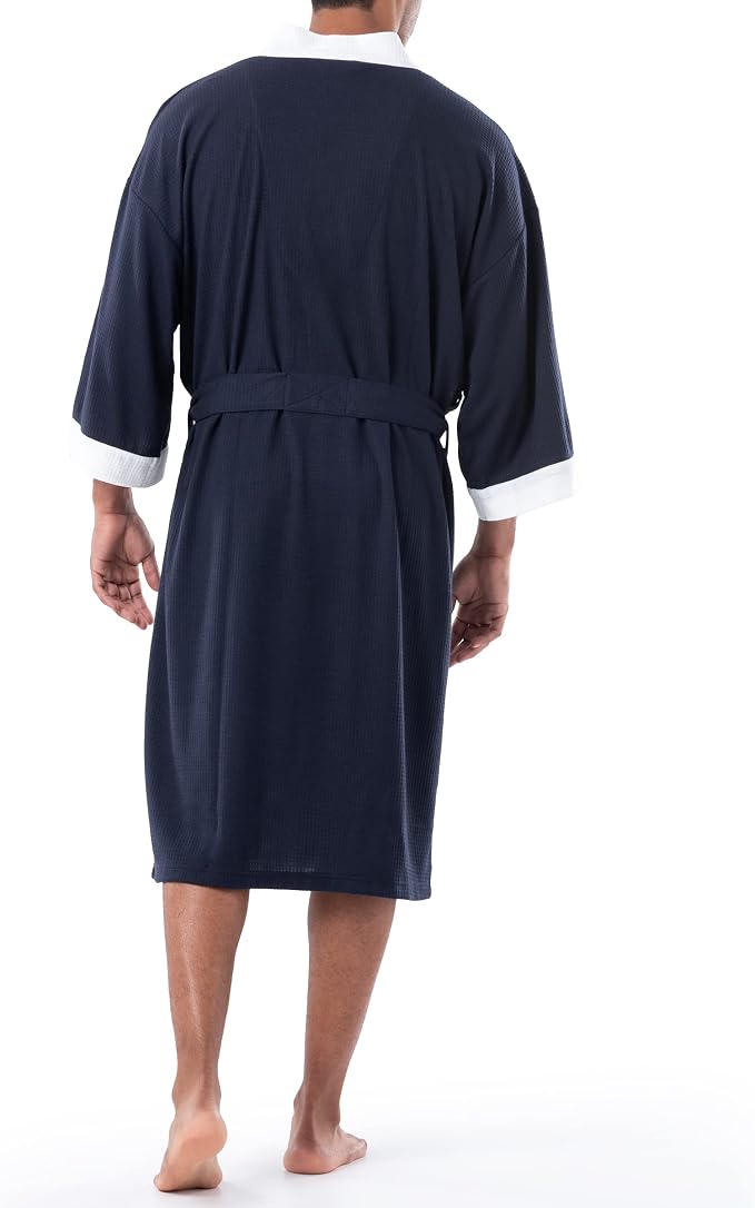 IZOD Men's Waffle Knit Kimono Robe