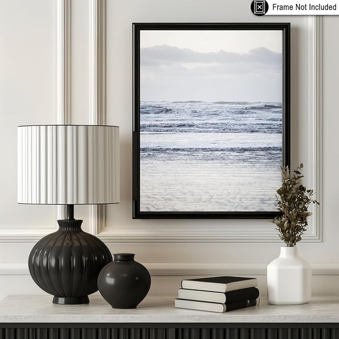 Monem Art Pastel Ocean Waves Seascape Photography Print - Minimalist Coastal Landscape Art Poster - Wall Decor for Living Room, Bedroom or Office - 18x24 Unframed Wall Art by Mareike Bohmer