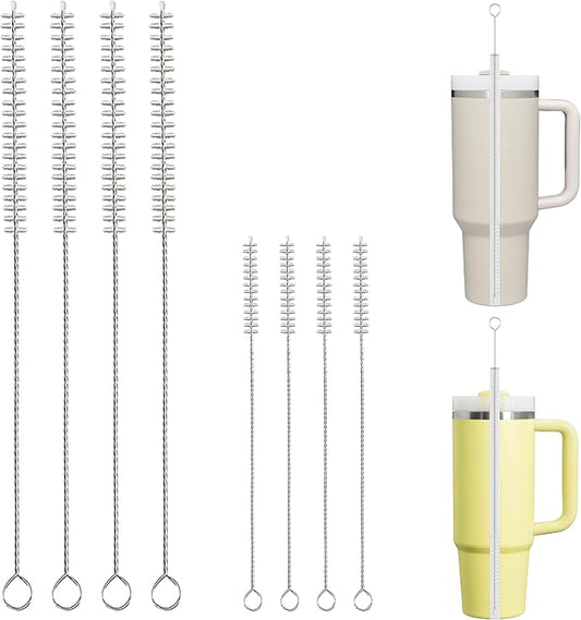 Straw Brush Cleaner for Baby Bottles,Stanley Straw Cleaner Brush 8 inch for 20oz Stanley Mugs, Straw Cleaner Brush Extra Long 12-inch,Straw Cleaner with 304 Stainless Steel Wire(8 Pack).
