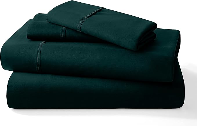 Pure 100% Certified Organic Cotton Bed Sheet Set 1000 Thread Count, 4 Piece Bedding Set, 24" Extra DEEP Pocket, Crisp and Cooling Sateen Weave, Eco-Friendly -(Teal Blue, RV-King)