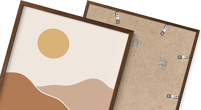 Organic Abstract Shapes Wall Art Minimalist Botanical Silhouette Earth Tones Terracotta Mid Century Modern 8x10 Inch Oak Wood Walnut Framed Scandi Boho Print for Home Office
