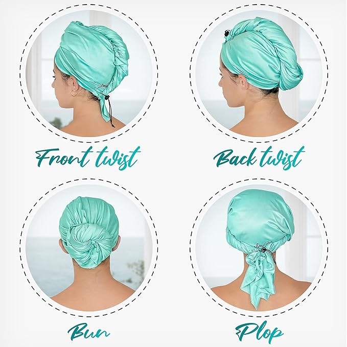 Microfiber Hair Towel Wrap with Wet & Dry Detangling Brush – Fast Drying Anti-Frizz Hair Drying Turban for Curly, Wavy and Straight Hair – Gentle Absorbent Hair Care for Women, Girls and Kids