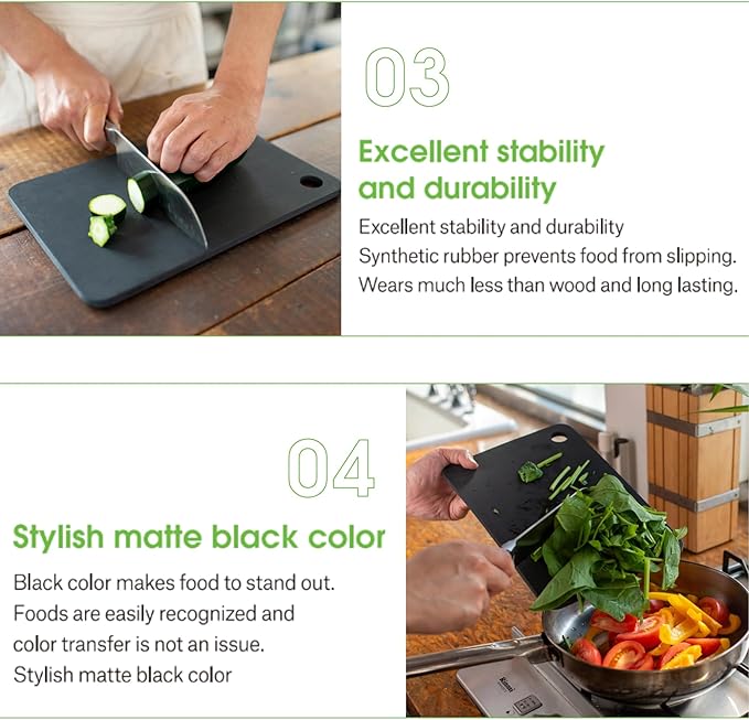 Rubber Rubber NBD002 Cutting Board, Synthetic Rubber, Black, S, Made in Japan 10 x 6.8 x 0.3 inches (255 x 175 x 8 mm) (S)
