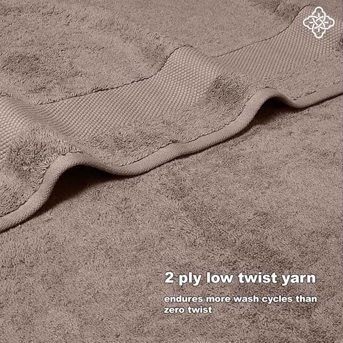 BIOWEAVES 100% Organic Cotton 700 GSM Plush Washcloths 13" x 13" GOTS Certified - Taupe, Pack of 12