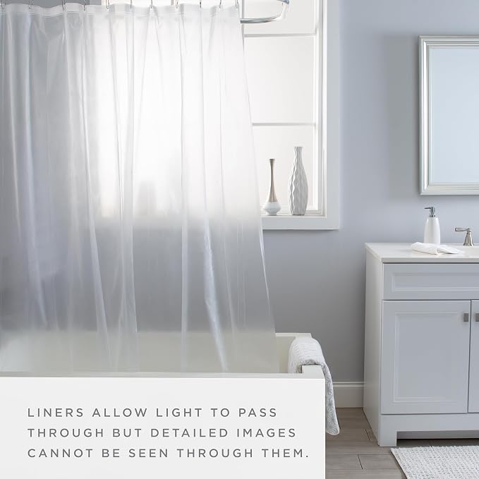 Bath Bliss 2 Pack PVC Standard Shower Curtain Liner | 3G | 70" x 72" | Magnetic Hem | White