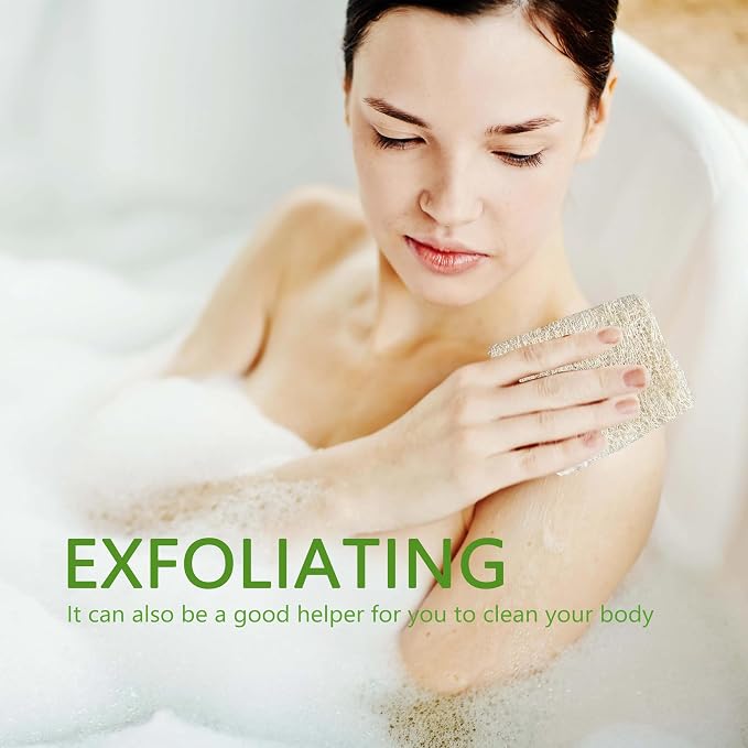 100% Natural Egyptian Loofah Sponge – Premium Exfoliating Body Scrubber for Shower, Deep Cleansing & Gentle Skin Exfoliation, Eco-Friendly & Biodegradable, Pack of 3