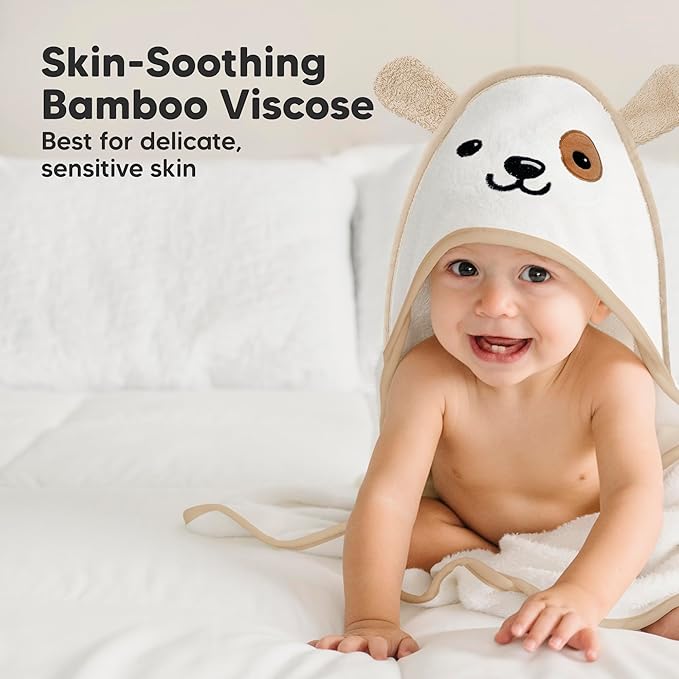 KeaBabies Baby Hooded Towel and Baby Washcloths for Newborn, Kids - Soft Bath Towels with Hood for Toddlers - Soft, Absorbent Infant Bath Cloth and Newborn Face Washcloths