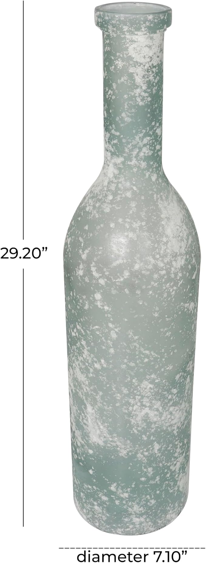 Deco 79 Recycled Glass Handmade Decorative Vase Frosted Spanish Bottle Centerpiece Vase, Flower Vase for Home Decoration 7" x 7" x 29", Clear