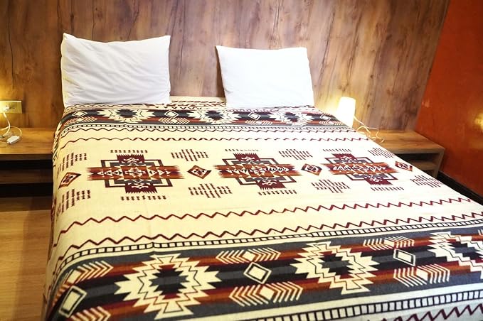 Alpaca Wool Blanket, King Size 100 x 83, Reversible 2 in 1, Thick and Ultra Soft, Hypoallergenic, Non-Itchy, Handmade in Ecuador. Premium Alpaca Wool (Red, King (100" x 83"))