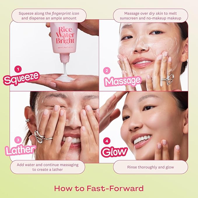 The Face Shop Rice Water Bright Milk & Jelly Double Cleanser, Double Cleansing in Half the Time, 2-in-1 Makeup Remover & Face Wash, Hydrating & Moisturizing, Korean Skin Care, Vegan, 6.4 fl. oz.