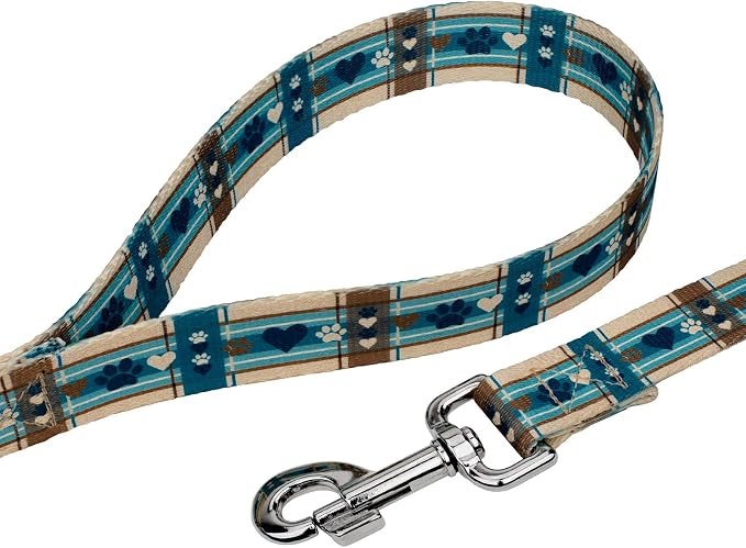Country Brook Petz - Puppy Picnic Everyday Dog Collar and Leash - Plaid and Argyle Collection Featuring Charming Designs (1 Inch, Medium)