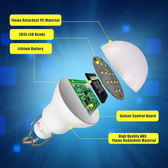Solar Light Bulb Rechargeable Portable Solar Lamp Led Bulbs for Indoor Emergency Blackout Pet Home Outdoor Fishing Camping Hiking Chicken coop Tent Shed Bird Cage Lantern Lights