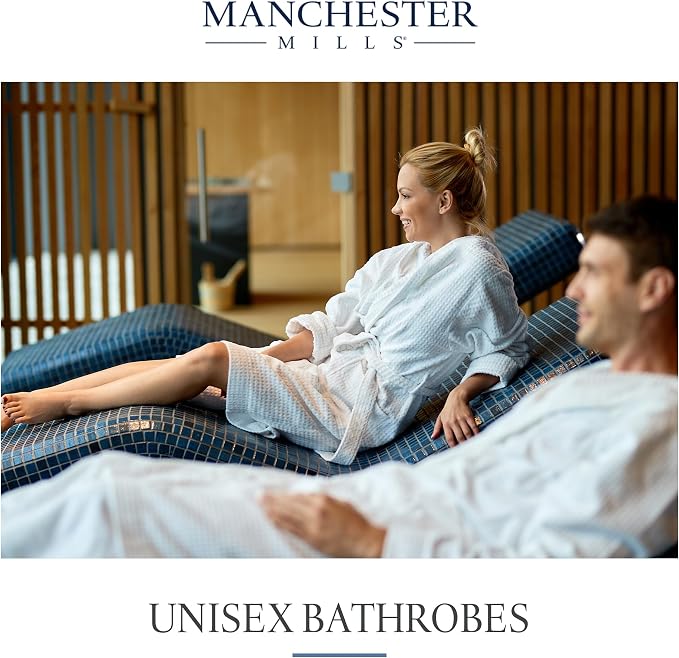 Manchester Mills Waffle Weave Robe with Lightweight French Terry Lining - one size