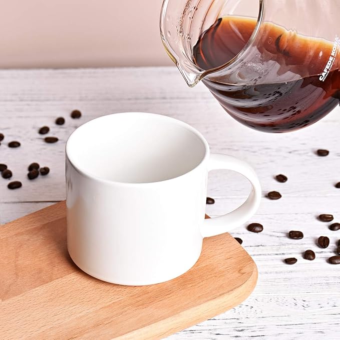 Bosmarlin Matte Ceramic Coffee Mug for Office and Home, 13 oz, Suitable for Dishwasher and Microwave(White, 1)
