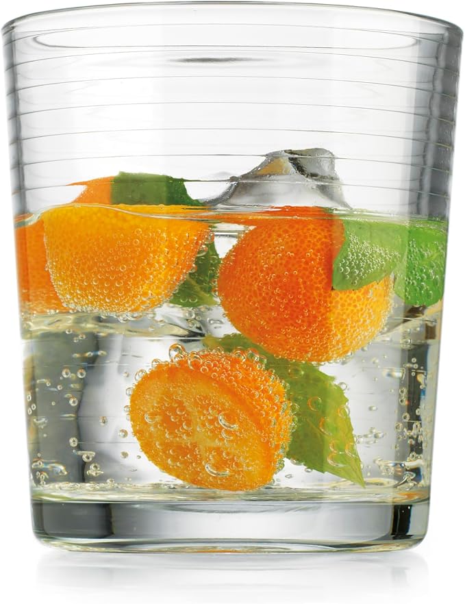 Glaver's Drinking Glasses 24 Piece Glass Set, 8-7 Oz. Highball Glasses, 8-13 Oz. Whiskey Rocks, And 8 7 Oz Juice Glasses. Ideal for Water, Juice, Cocktails, and Iced Tea. Dishwasher safe