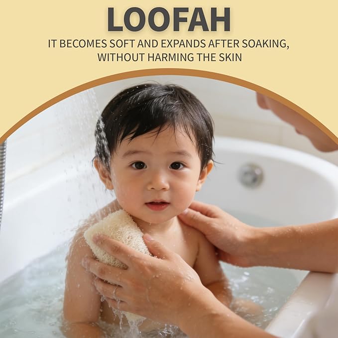 4Pack Natural Organic Loofah Bath Sponge14''-16'' Exfoliating Body Scrubber for Men and Women Shower Scrub
