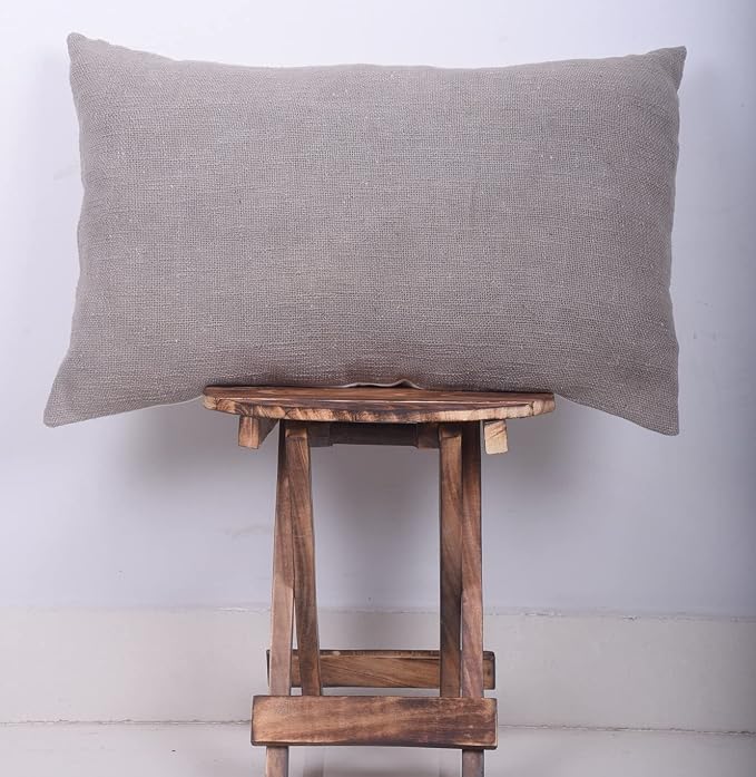 Trade Star Farmhouse Throw Pillow Case Lightweight Pillow Shams 100% Cotton Pillow Cover Tribal Home Decor Mudcloth Lumbar Back Rest Cushion Case (Grey Solid 14X22 INCHES)