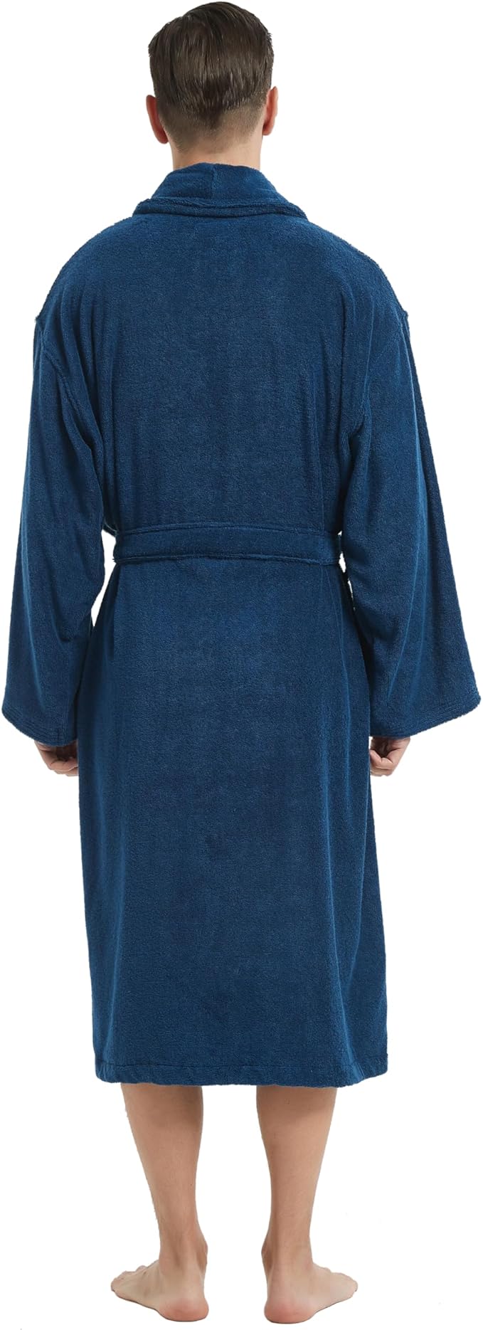 Men's Robe,Pure Cotton Robe for Men,Absorbent Bathrobe,Luxurious Terry Cloth Bathrobe with Shawl Collar