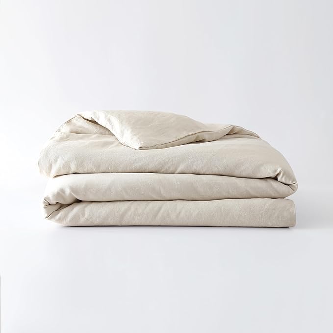 Baloo 100% French Linen Duvet Cover for Weighted Blanket (Oatmeal - 60"x80" - Full/Queen Size) | Cooling, Soft & Durable | Certified European Flax® | for Baloo 15 & 20lbs Weighted Blanket