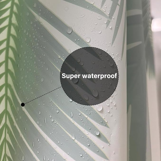 Plastic Shower Liner - Premium PEVA 6G Thickened Shower Curtain Liner with Rustproof Grommets and 3 Weighted Magnets, Waterproof Shower Curtain for Bathroom(Tropical Leaf, 72”*72”)