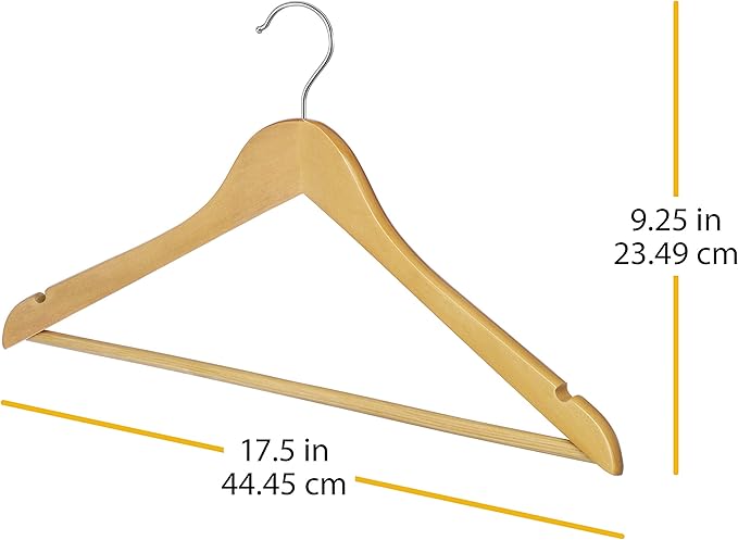 Whitmor GRADE A Natural Wood Suit Hangers (Set of 16)