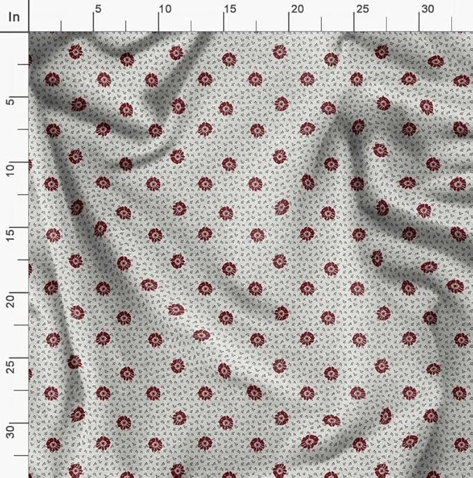Soimoi Floral Print - White, Canvas Fabric Material - 56 Inch Wide, 1 Yard, Unstitched Fabric for Upholstery, Bags, Workwear and Outdoor Gear