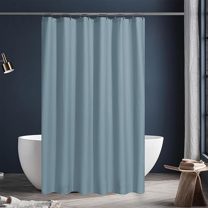 N&Y HOME Fabric Shower Curtain or Liner - Light Blue Shower Curtain for Bathroom with Hotel Quality, Machine Washable - Blue Fog, 72x72