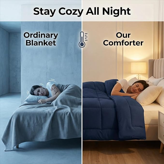 Luxury Goose Down Alternative Comforter Duvet Insert, Twin/Twin XL Size Comforter All Season - Ultra Soft Hypoallergenic Bedding - with Corner Tabs - Hotel Dorm