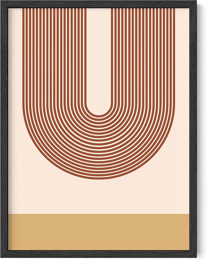 Y2K BOO Continuous Line Face UNFRAMED Wall Art Abstract Portrait Organic Shapes Earth Tones Terracotta Mid Century Modern 12x16 Inch Heavyweight Paper Studio Decor