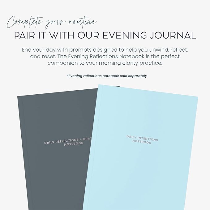 MäksēLife Morning Intentions & Gratitude Journal - A5 Lay-Flat Binding, Vegan Leatherette Cover, 120GSM Recycled Paper, Daily Prompts for Mindfulness and Positive Affirmations
