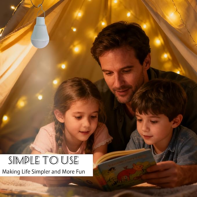 5 Pcs Solar Light Bulbs LED Waterproof Bulb Portable Emergency Solar Powered Light, for Indoor Outdoor Camping Night Fishing