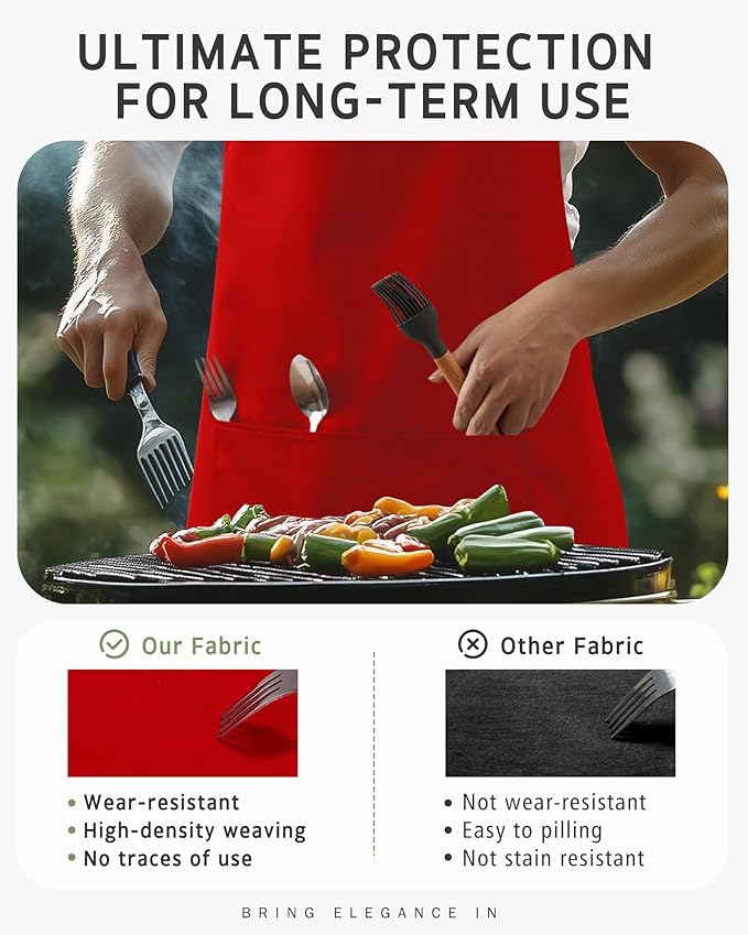 Syntus Chef Apron for Men Women Kitchen Cooking Apron with Pockets, Adjustable Bib Aprons Stain Resistant