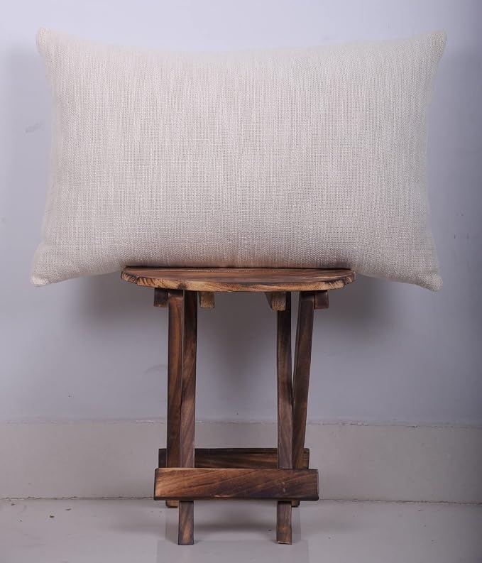 Trade Star 100% Cotton Cushion Case Throw Pillow Cover Lumbar Rectangle Fall Decor Cushion Cover Decorative Pillow Cases for Home (Ivory (Solid), 14 X22 Inch)