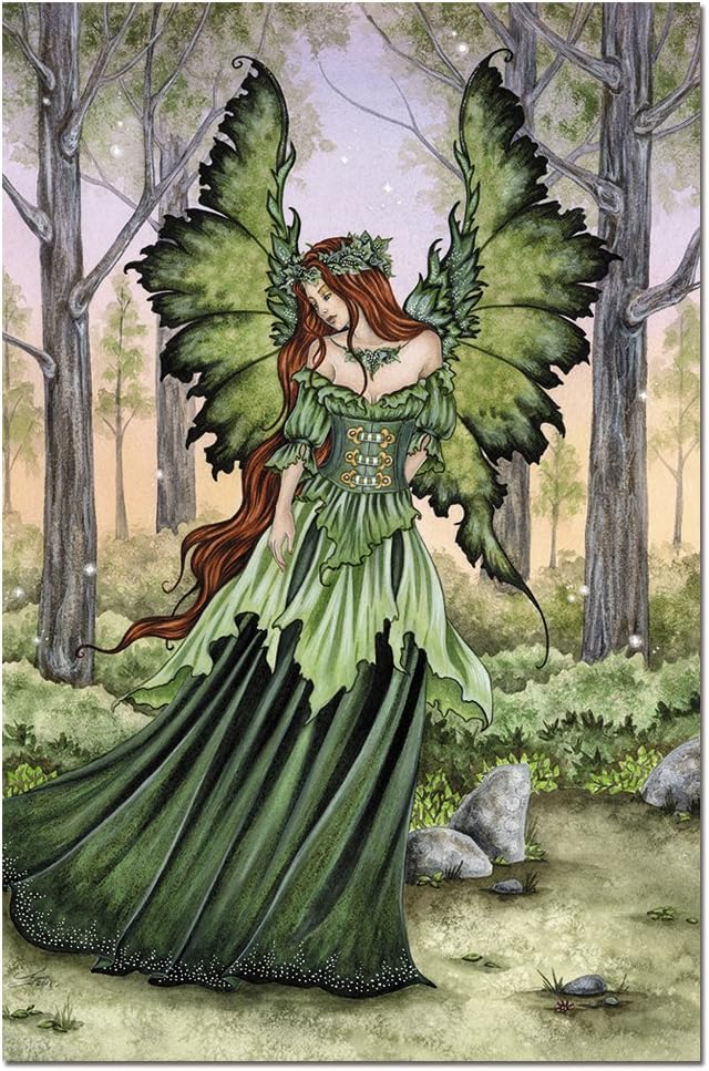 Tree-Free Greetings EcoNotes 12-Count Lady of the Forest Fairy Blank Notecard Set with Envelopes, Featuring Amy Brown Fairies (FS64558)