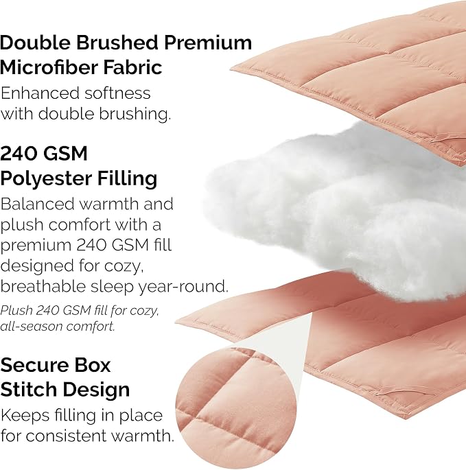 Southshore Fine Living, Inc. King Size Comforter Only, California King Duvet Insert, Hotel Quality Down Alternative Comforter, Soft Microfiber, Machine Washable Bedding for Vacation Homes, Blush