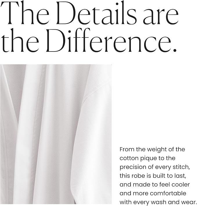 H by Frette Pique Kimono Bathrobe