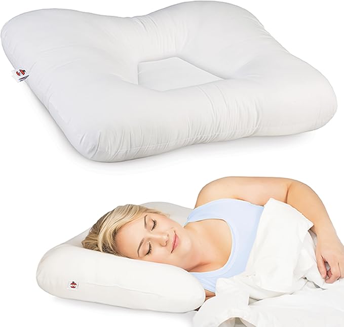 Core Products Tri-Core Natural Cervical Support Pillow for Neck Pain Organic Cotton Shell, Petite, Gentle
