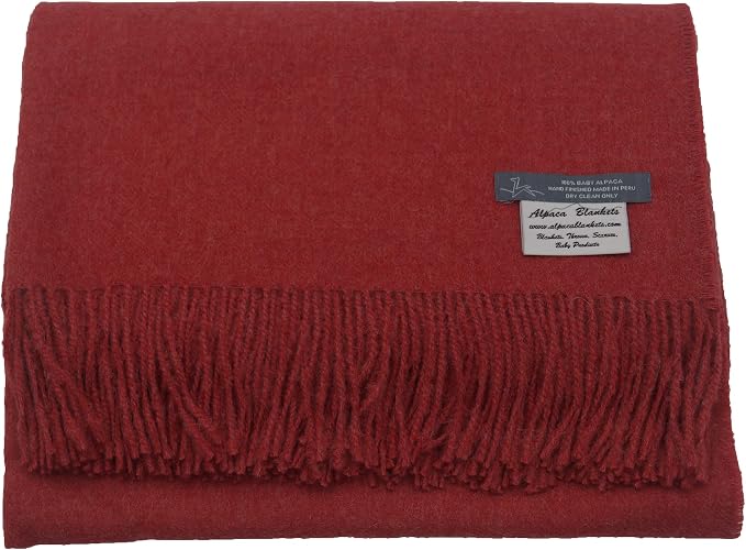 100% Baby Alpaca Throw Blanket, Our Solid Color Throw/Afghan